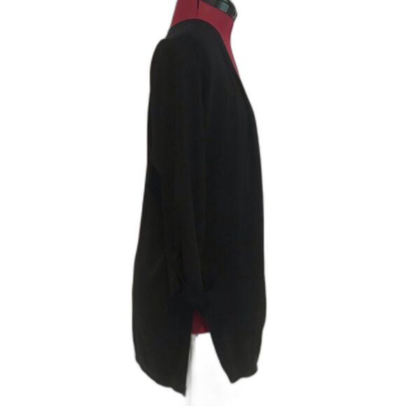 Exclusively Misook Acrylic Knit Jacket Size Medium Black Open Front 3/4 Sleeve - Picture 4 of 9